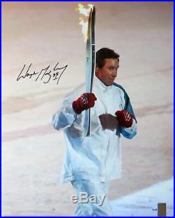 Wayne Gretzky Signed Autographed 16X20 Photo Running with Olympic Torch #/199 JSA