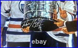 Wayne Gretzky Signed Autographed Canvas Framed 37 x 26 WGA Stanley Cup Oilers