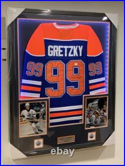 Wayne Gretzky Signed Autographed Jersey Framed Edmonton Oilers PSA