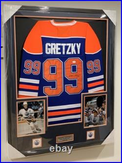 Wayne Gretzky Signed Autographed Jersey Framed Edmonton Oilers PSA