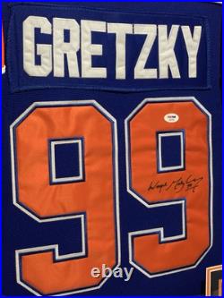 Wayne Gretzky Signed Autographed Jersey Framed Edmonton Oilers PSA