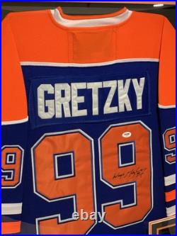 Wayne Gretzky Signed Autographed Jersey Framed Edmonton Oilers PSA