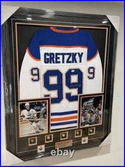 Wayne Gretzky Signed Autographed Jersey Framed LED Edmonton Oilers PSA