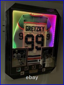 Wayne Gretzky Signed Autographed Jersey Framed LED Edmonton Oilers PSA