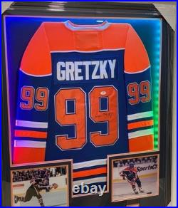 Wayne Gretzky Signed Autographed Jersey L. E. D custom Framed Edmonton Oilers PSA Wayne Gretzky Signed Autographed Jersey L. E. D custom Framed Edmonton Oilers PSA