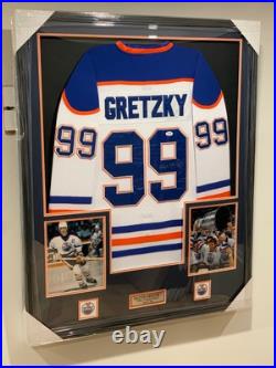 Wayne Gretzky Signed Autographed Jersey L. E. D custom Framed Edmonton Oilers PSA