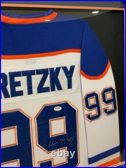 Wayne Gretzky Signed Autographed Jersey L. E. D custom Framed Edmonton Oilers PSA