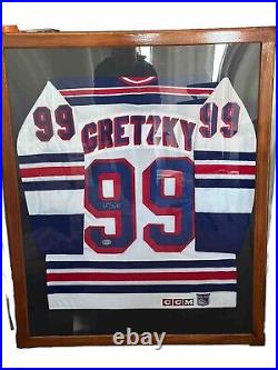 Wayne Gretzky Signed Autographed Rangers jersey. Framed With COA