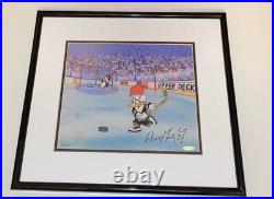 Wayne Gretzky Signed Cel Woody Woodpecker Chilly Willy Cell
