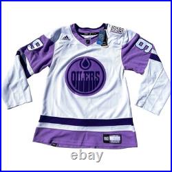 Wayne Gretzky Signed Edmonton Oilers Hockey Fights Cancer Authentic Jersey Jsa