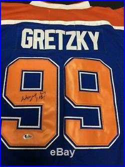 Wayne Gretzky Signed Edmonton Oilers Hockey Jersey HOF BAS Beckett A14820
