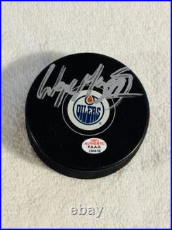 Wayne Gretzky Signed Edmonton Oilers Hockey Puck COA