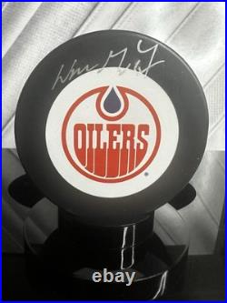 Wayne Gretzky Signed Edmonton Oilers Logo Hockey Puck Fanatics