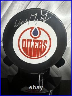 Wayne Gretzky Signed Edmonton Oilers Logo Hockey Puck Fanatics