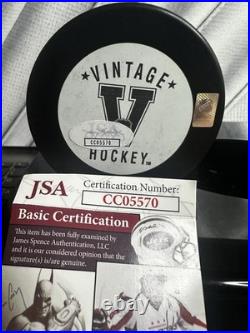 Wayne Gretzky Signed Edmonton Oilers Logo Hockey Puck JSA Wayne Gretzky Signed Edmonton Oilers Logo Hockey Puck JSA