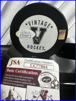 Wayne Gretzky Signed Edmonton Oilers Logo Hockey Puck JSA