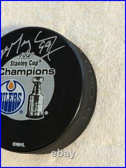 Wayne Gretzky Signed Edmonton Oilers NHL Puck WGA COA Wayne Gretzky Signed Edmonton Oilers NHL Puck WGA COA