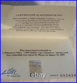 Wayne Gretzky Signed Edmonton Oilers NHL Puck WGA COA
