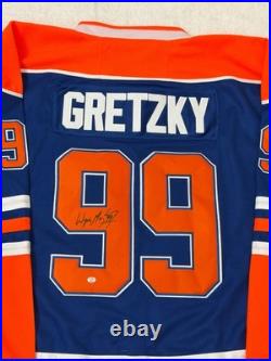 Wayne Gretzky Signed Edmonton Oilers Pro Style Hockey Jersey COA
