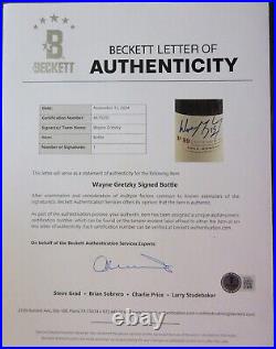 Wayne Gretzky Signed Empty Wine Bottle Gretzky Estates Vineyard Beckett BAS