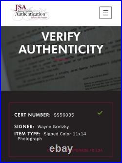 Wayne Gretzky Signed Final NHL Game 4/18/99 11x14 Photo JSA COA SS56035