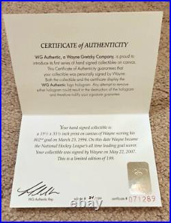 Wayne Gretzky Signed Framed 38X24 Signed Canvas WGA 802nd Goal Kings