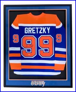 Wayne Gretzky Signed Framed Edmonton Oilers Blue 1986-87 M&N Hockey Jersey UDA