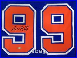 Wayne Gretzky Signed Framed Edmonton Oilers Blue 1986-87 M&N Hockey Jersey UDA