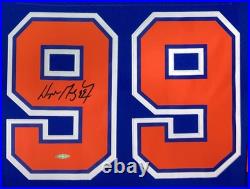 Wayne Gretzky Signed Framed Edmonton Oilers Blue 1986-87 M&N Hockey Jersey UDA