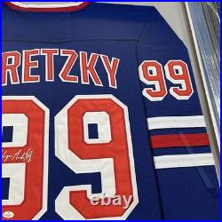 Wayne Gretzky Signed Framed NY Rangers Jersey Autographed COA 34x42
