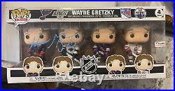 Wayne Gretzky Signed Funko POP! 4 Pack Blues Kings Rangers Oilers NHL LEGEND JSA