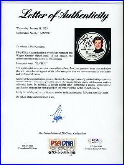 Wayne Gretzky Signed Hockey Puck Autograph #655/1851 Psa/dna Letter Coa Am09747