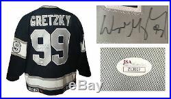 Wayne Gretzky Signed LA Kings authentic pro game jersey auto fight strap JSA LOA