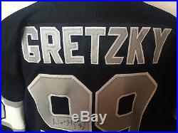 Wayne Gretzky Signed LA Kings authentic pro game jersey auto fight strap JSA LOA