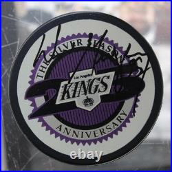 Wayne Gretzky Signed La Kings Silver Season 25th Anniversary Puck Auto Jsa Loa