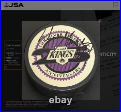 Wayne Gretzky Signed La Kings Silver Season 25th Anniversary Puck Auto Jsa Loa