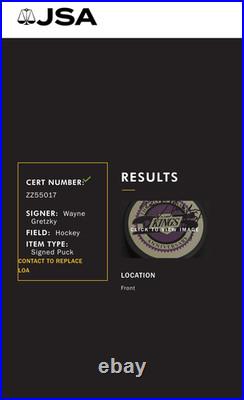 Wayne Gretzky Signed La Kings Silver Season 25th Anniversary Puck Auto Jsa Loa