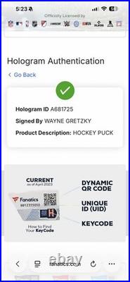 Wayne Gretzky Signed Los Angeles Kings Hockey Puck Fanatics Authentic