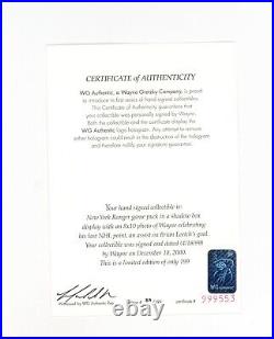 Wayne Gretzky Signed Ltd Edition Final Assist Inscript. Puck Wayne Gretzky Auth