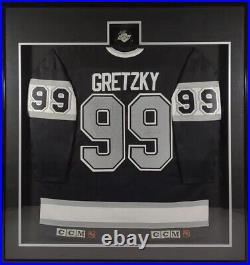 Wayne Gretzky Signed NHL Kings Hockey Jersey & Puck Professionally Framed