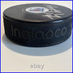 Wayne Gretzky Signed New York Rangers Hockey Puck with Case Display & Pro-Cert COA