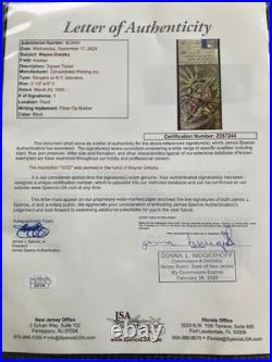 Wayne Gretzky Signed New York Rangers Last Goal (1072) Full Ticket (jsa Loa)