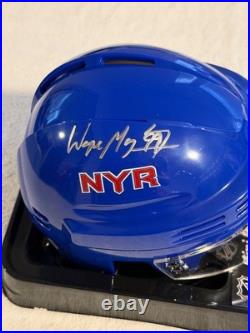 Wayne Gretzky Signed New York Rangers Mini Helmet COA