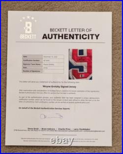 Wayne Gretzky Signed New York Rangers Throwback Jersey Beckett Coa Full Letter