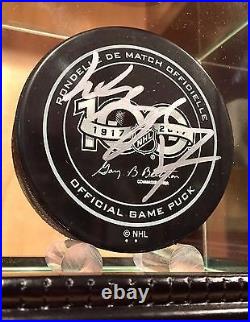 Wayne Gretzky Signed Official NHL 100th Season Game Hockey Puck JSA Stanley Cup