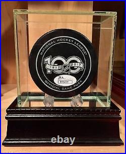 Wayne Gretzky Signed Official NHL 100th Season Game Hockey Puck JSA Stanley Cup