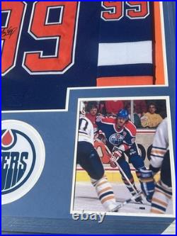 Wayne Gretzky Signed Oilers Framed Jersey 34x42 withGretzky Authentic Hologram
