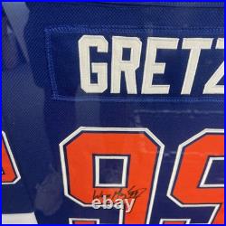 Wayne Gretzky Signed Oilers Framed Jersey 34x42 withGretzky Authentic Hologram
