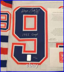 Wayne Gretzky Signed Oilers Jersey JSA LOA CCM 1985 Cup Inscription Rare WGA