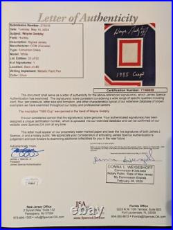 Wayne Gretzky Signed Oilers Jersey JSA LOA CCM 1985 Cup Inscription Rare WGA
